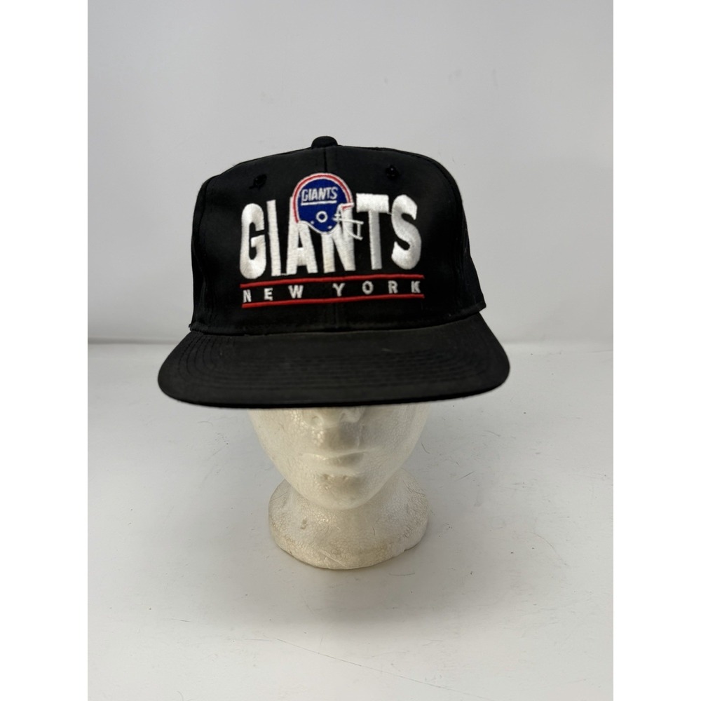 VTG 90s New York Giants YoungAn Snapback Hat Black NFL Football Helmet Logo Cap